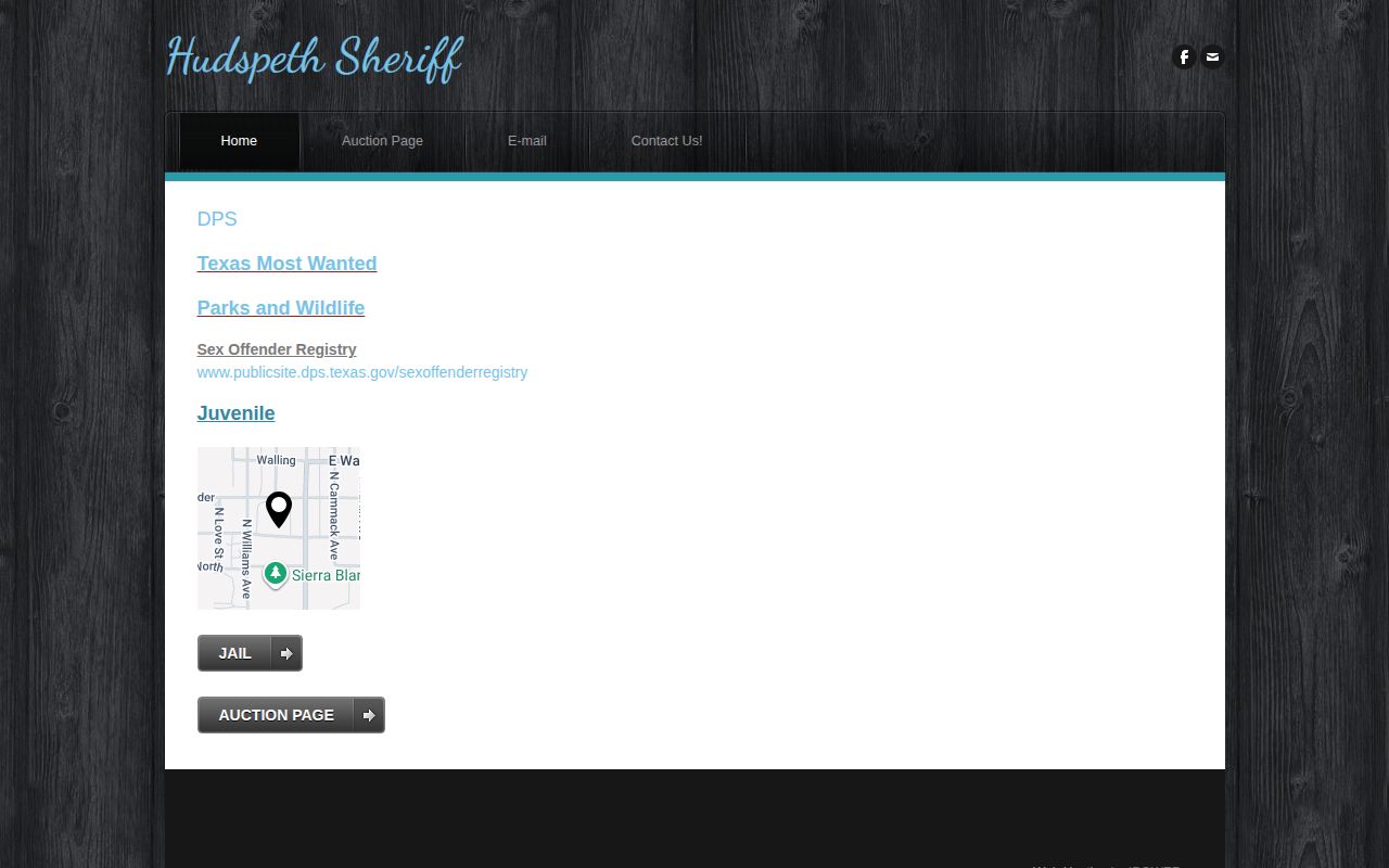 Hudspeth County sheriff site without a released inmates feed