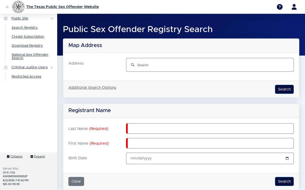 Texas DPS limited registry photo search relevant to Hudspeth County released inmate mugshots