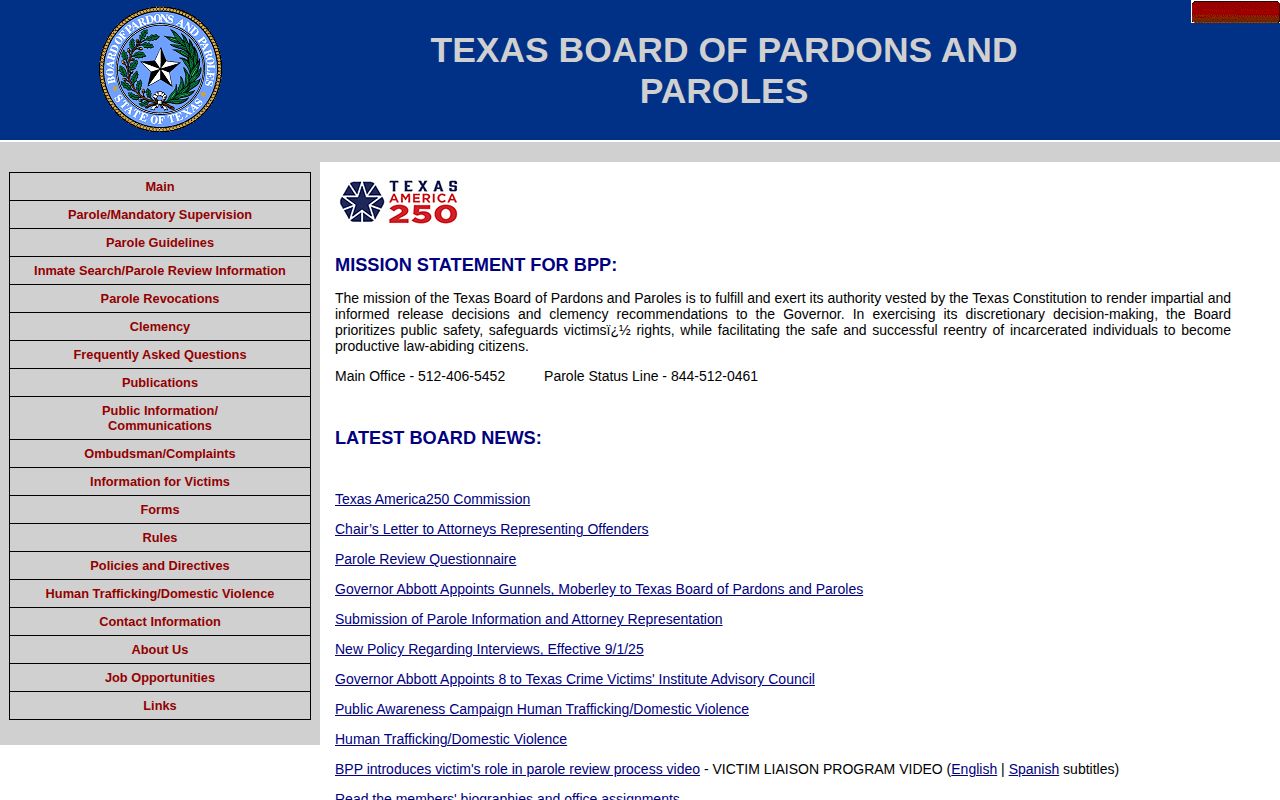 Texas Department of Criminal Justice release records for Hudspeth sentences